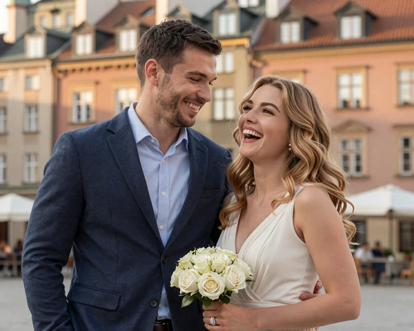 David from Seattle and Natalia from Warsaw, a successful international couple who met through our Polish dating platform