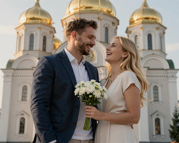 Michael from Chicago and Elena from Kyiv, a successful international couple who met through Slavic dating