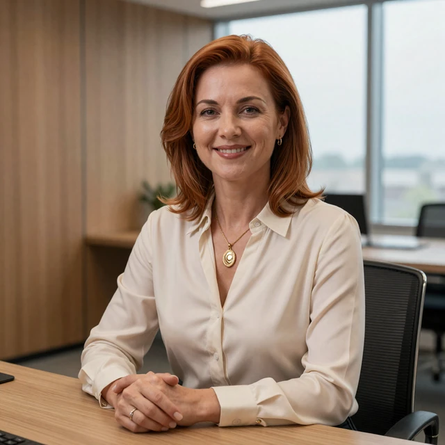 Elena Zhevner, founder of Slavic Women Dating, in her office